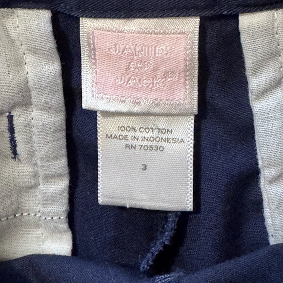 Janie And Jack Girls Wide Leg Sailor Pants Sz 3 Navy Blue Nautical Preppy Retro - Picture 5 of 5